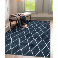 Indoor Rug - 7 x 10 Navy/White Outlet