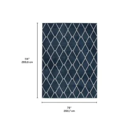 Indoor Rug - 7 x 10 Navy/White Outlet