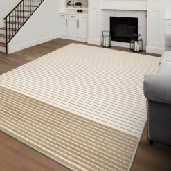 Indoor Rug - 5 x 7 White/Tan Online