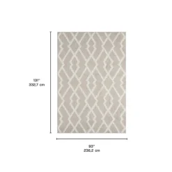 Indoor Rug - 8 x 11 White/Beige Hot
