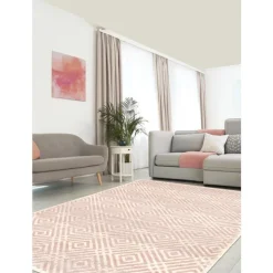 Indoor Rug - 8 x 10 Cream/Pink New