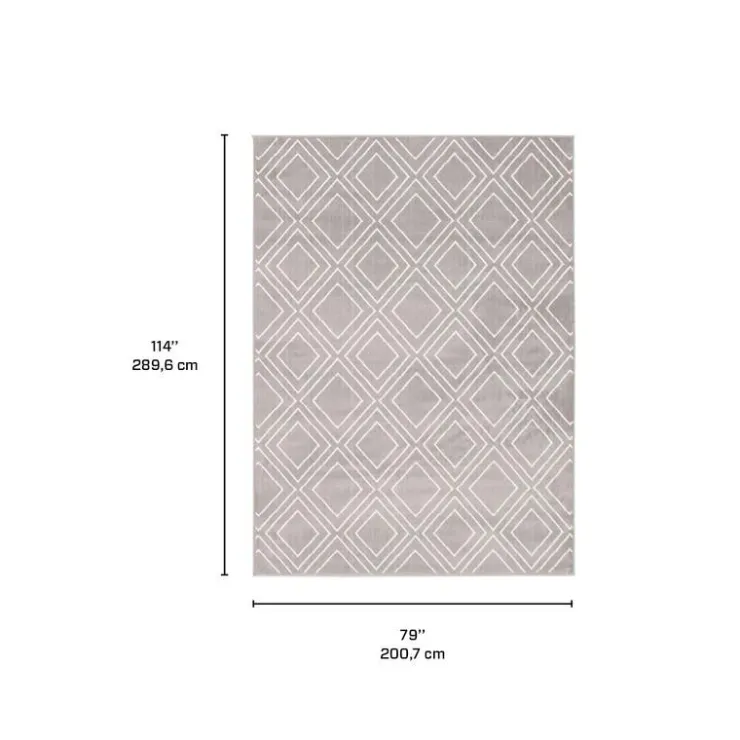 Indoor Rug - 7 x 10 Grey/White Outlet
