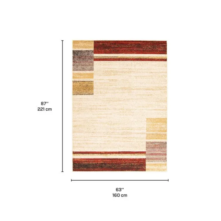 Indoor Rug - 5 x 7 Ivory/Red Clearance