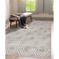Indoor Rug - 8 x 10 Grey/White Sale