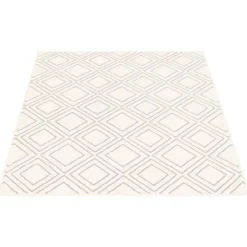 Indoor Rug - 8 x 10 White/Grey Clearance