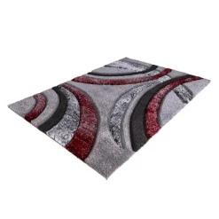 Indoor Rug - 5 x 8 Grey/Red Clearance