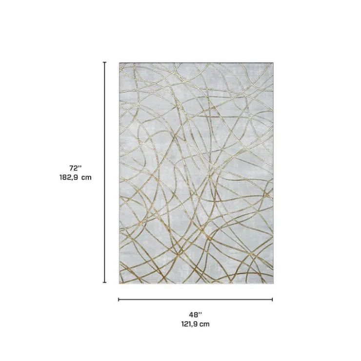 Indoor Rug - 4 x 6 Grey / Gold Best