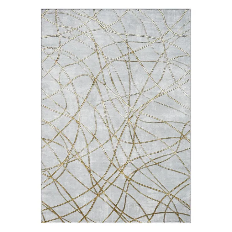 Indoor Rug - 4 x 6 Grey / Gold Best