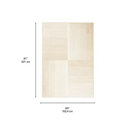 Indoor Rug - 5 x 7 Beige/White New