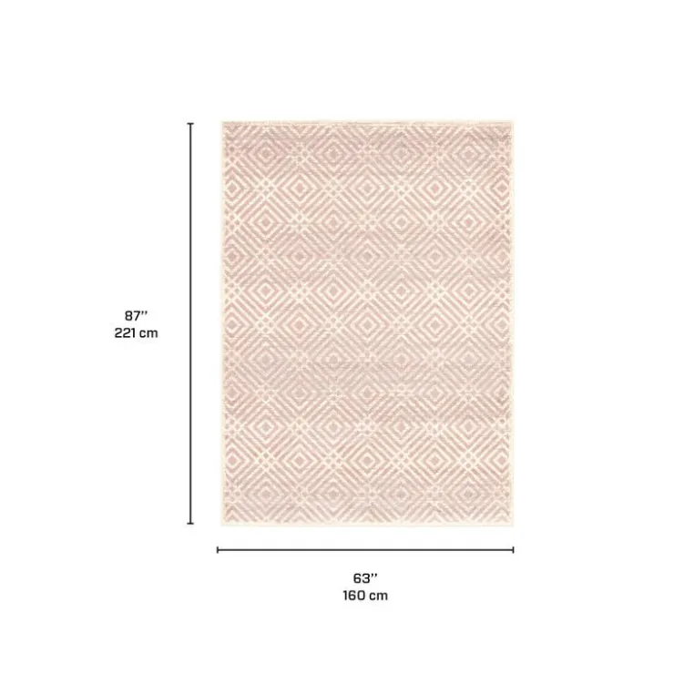 Indoor Rug - 5 x 7 Cream/Pink Clearance