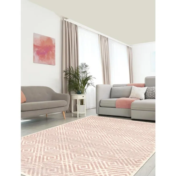 Indoor Rug - 5 x 7 Cream/Pink Clearance
