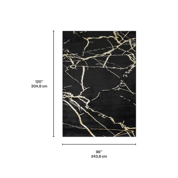 Indoor Rug - 8 x 10 Black / Gold Discount