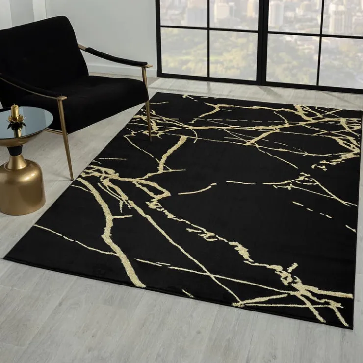 Indoor Rug - 8 x 10 Black / Gold Discount