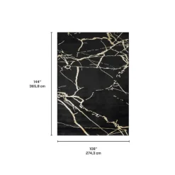 Indoor Rug - 9 x 12 Black / Gold
