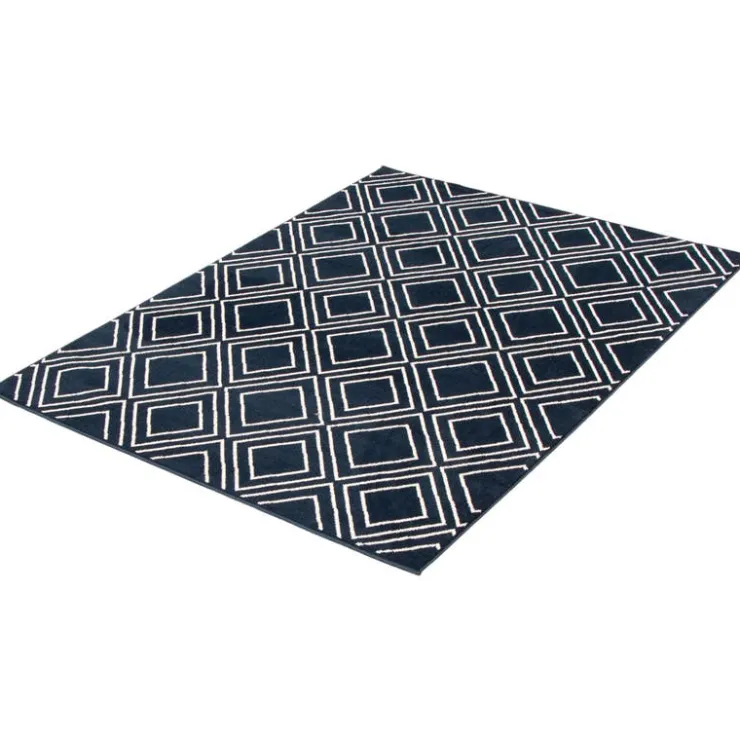 Indoor Rug - 5 x 7 Navy/White New