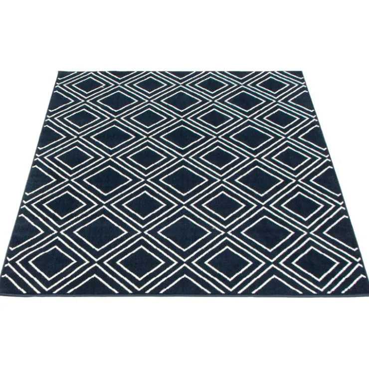 Indoor Rug - 5 x 7 Navy/White New