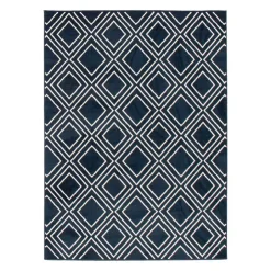 Indoor Rug - 5 x 7 Navy/White New