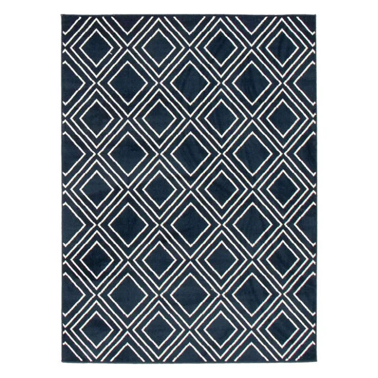 Indoor Rug - 5 x 7 Navy/White New