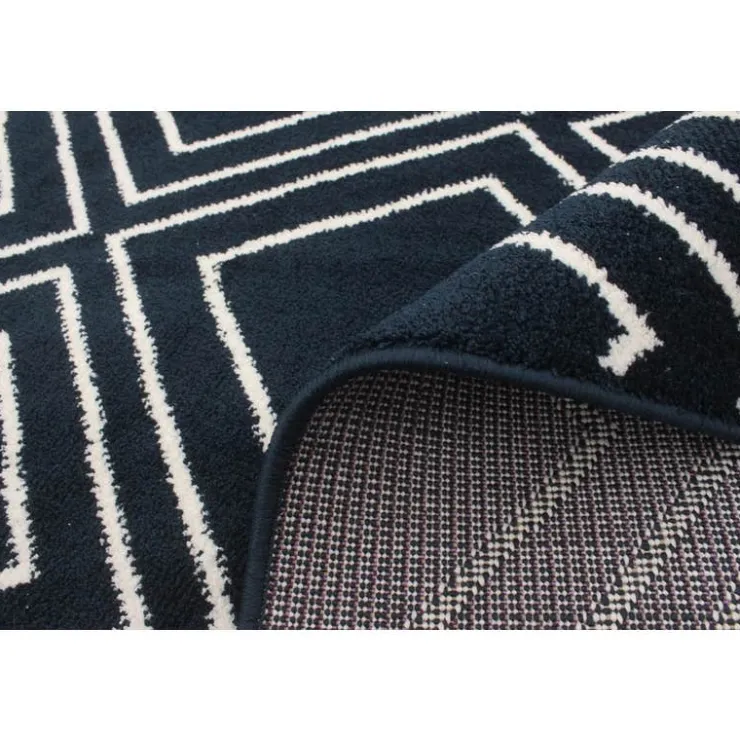 Indoor Rug - 5 x 7 Navy/White New