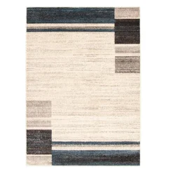 Indoor Rug - 5 x 7 Ivory/Blue Hot