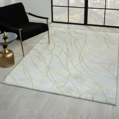 Indoor Rug - 5 x 8 Grey / Gold Best