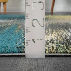 Indoor Rug - 5 x 8 Yellow/Turquoise/Black New