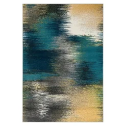 Indoor Rug - 5 x 8 Yellow/Turquoise/Black New