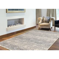 Indoor Rug - 4 x 6 Silver/Petrol Clearance
