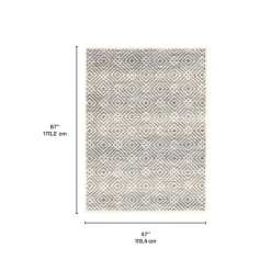 Indoor Rug - 4 x 6 Silver/Petrol Clearance