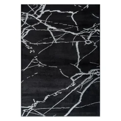 Indoor Rug - 4 x 6 Black / Silver Hot