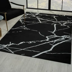 Indoor Rug - 4 x 6 Black / Silver Hot