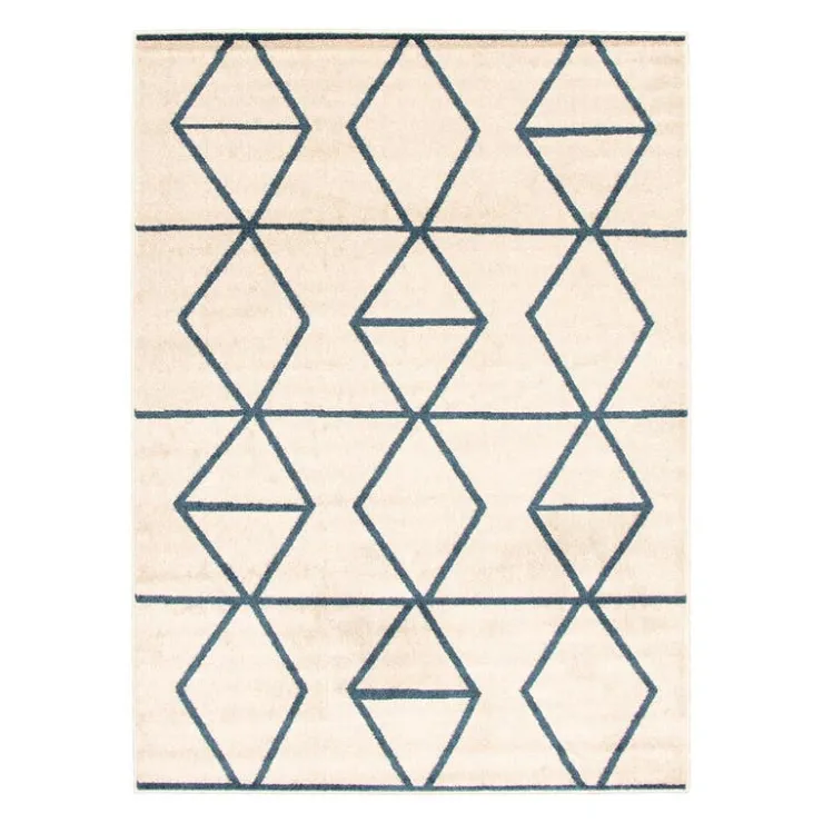 Indoor Rug - 4 x 6 Ivory/Blue Online