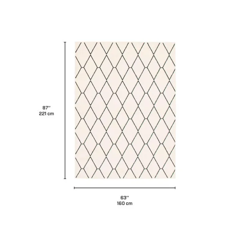 Indoor Rug - 5 x 7 White/Navy Clearance