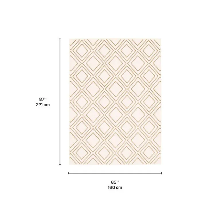 Indoor Rug - 5 x 7 White/Tan Hot