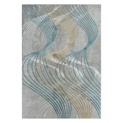 Indoor Rug - 5x8 Grey/Gold/Blue New