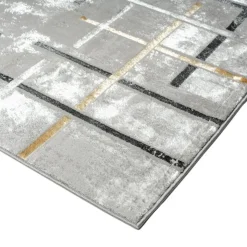 Indoor Rug - 5x8 Grey/Black/Gold Outlet