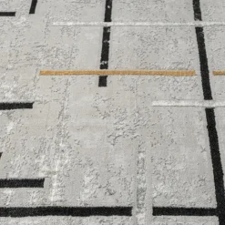 Indoor Rug - 5x8 Grey/Black/Gold Outlet