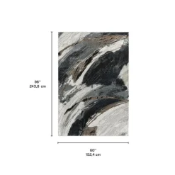 Indoor Rug - 5x8 Gris/Beige/Brun New