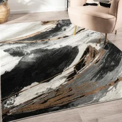 Indoor Rug - 5x8 Gris/Beige/Brun New