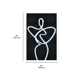 Indoor Rug - 8x10 Black / White Outlet