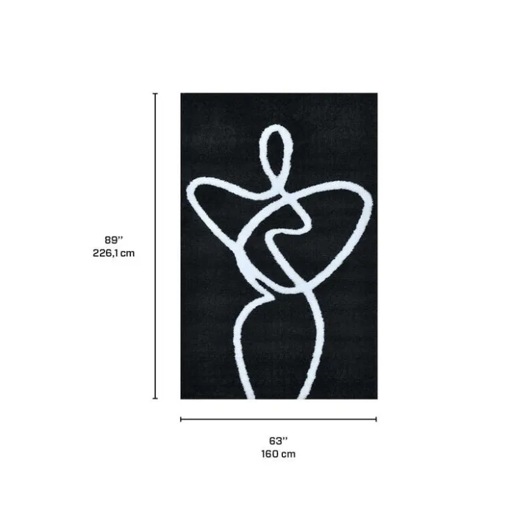 Indoor Rug - 5x8 Black / White Online