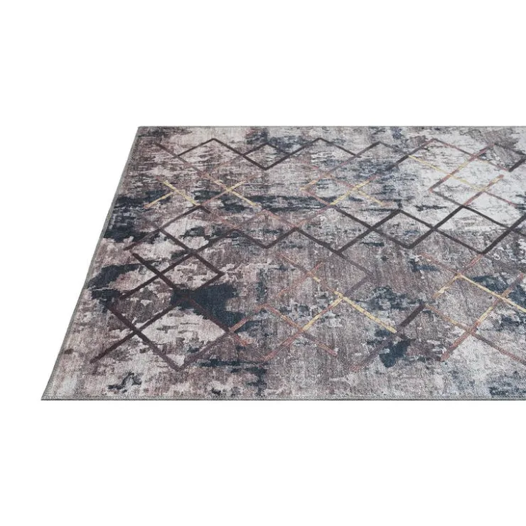 Indoor Rug - 5x7 Grey/Gold/Blue