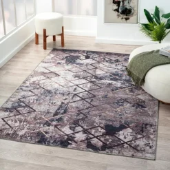 Indoor Rug - 5x7 Grey/Gold/Blue