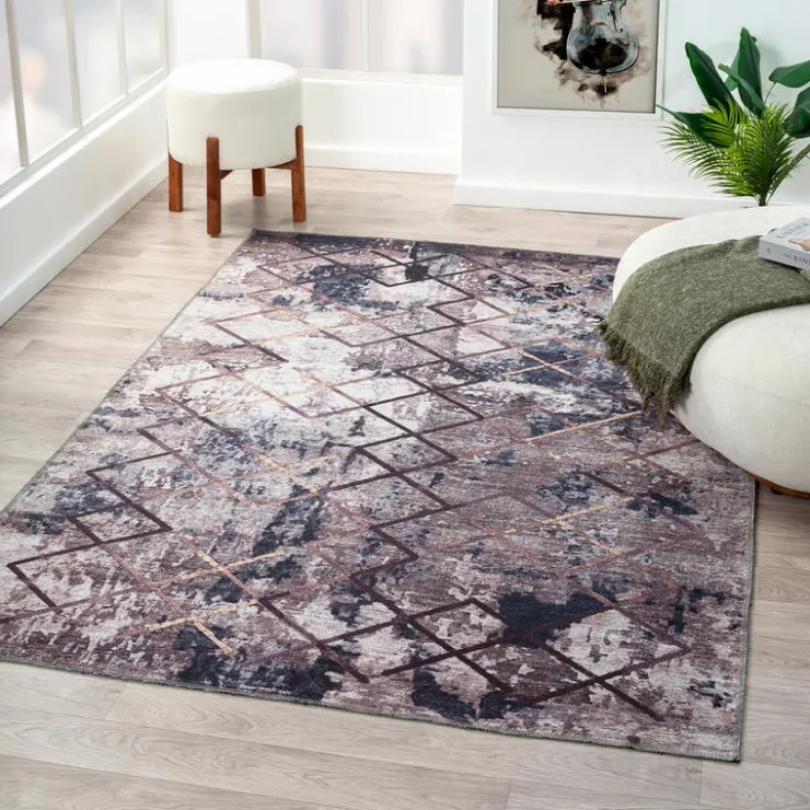 Indoor Rug - 5x7 Grey/Gold/Blue