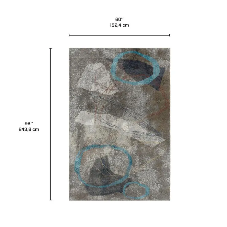 Indoor Rug - 8x10 Brown/Blue/Beige