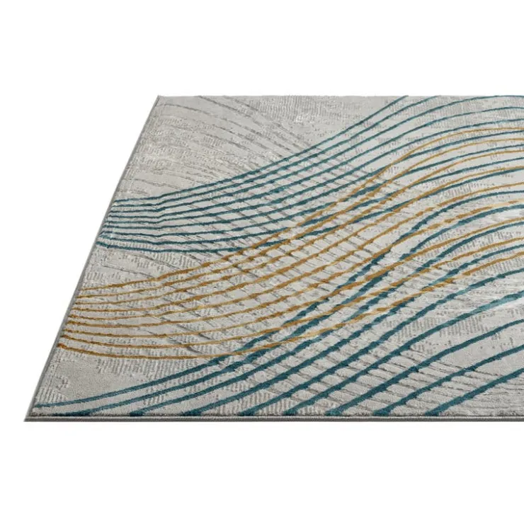 Indoor Rug - 8x10 Grey/Gold/Blue
