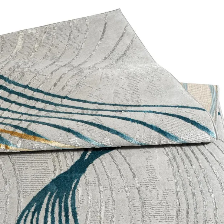Indoor Rug - 8x10 Grey/Gold/Blue