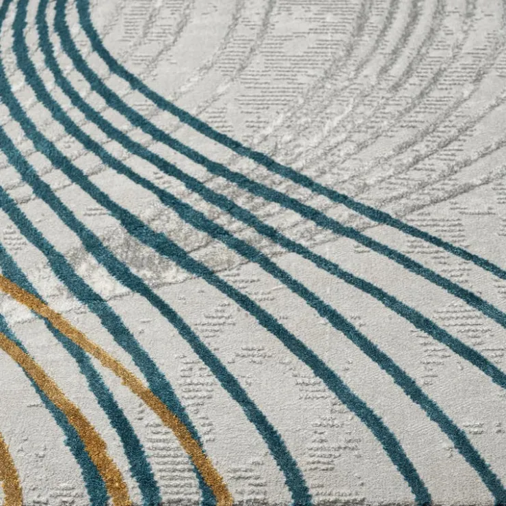 Indoor Rug - 8x10 Grey/Gold/Blue