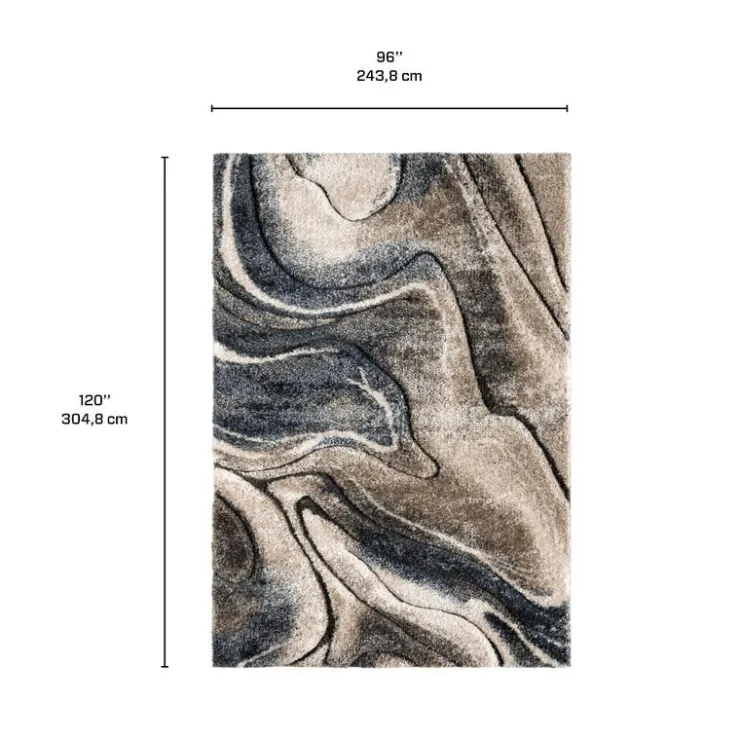 Indoor Rug - 8x10 Beige/Brown/Blue