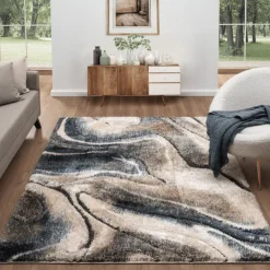 Indoor Rug - 8x10 Beige/Brown/Blue